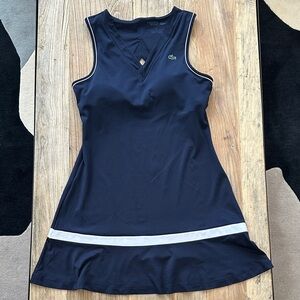 Lacoste Dark Blue Sleeveless tennis Dress with White Trim ( bra insert)
